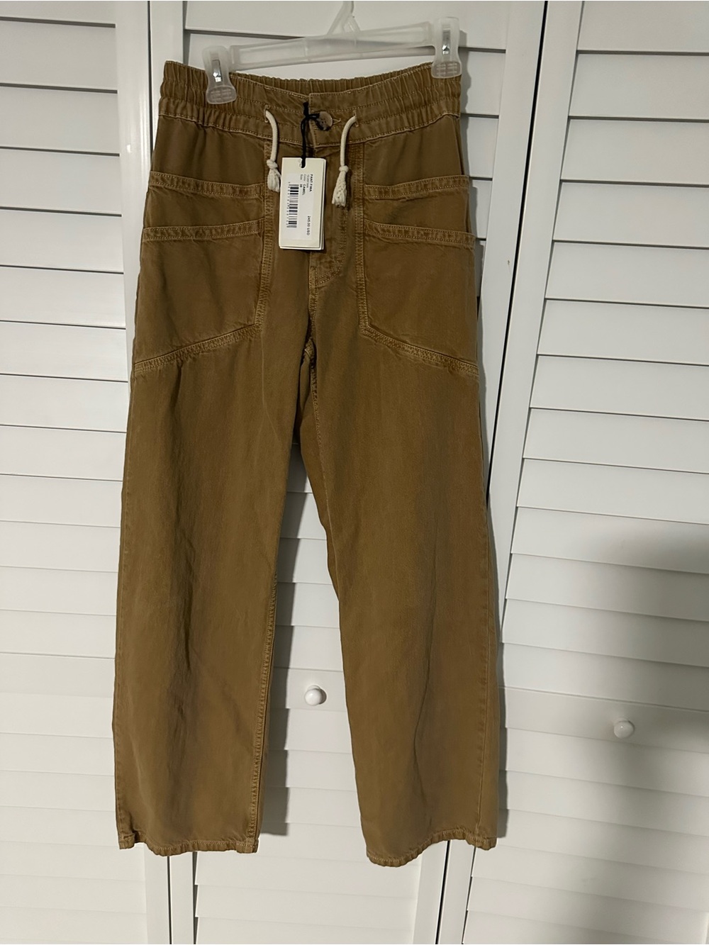 ba&sh Relaxed Wide-Leg Drawstring Jeans in a beautiful copper-camel color